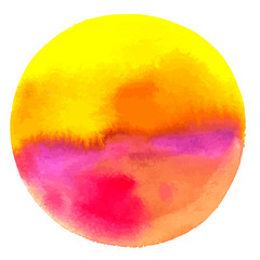 An abstract artistic yellow and red colourful watercolour background texture, vibrant vector drawing with a place for text or logo