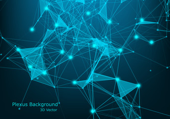 Network connection dots and lines. Technology background. Plexus. Big data background. Illustration.