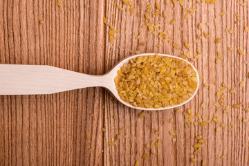 groats burghul close up. dish indigrient