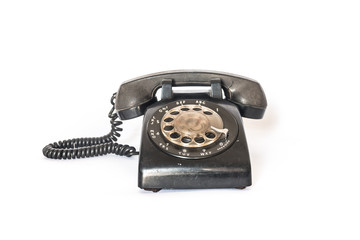 Antique phone on a white background