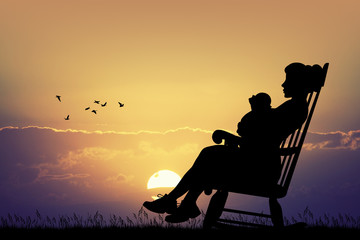 woman with baby on rocking chair