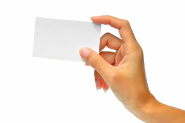 Obraz premium Blank card in a hand