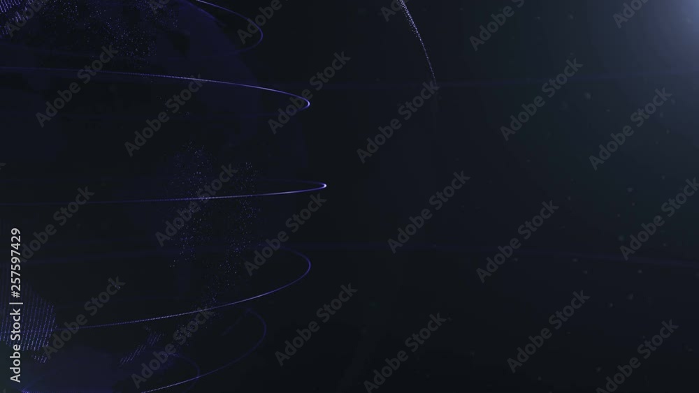 Poster abstract sphere. cropped. connected navy blue dots with lines. globalization interface. planet is mo