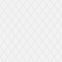 Abstract seamless pattern of checkered rhombuses. White and gray geometric texture. Vector background.