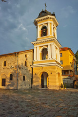 Obraz premium Amazing sunset view of The Virgin Mary Eastern Orthodox Church in city of Plovdiv, Bulgaria