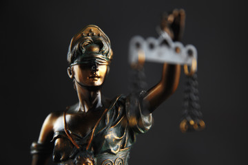 The Statue of Justice symbol, legal law concept