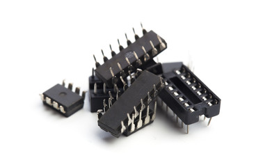 digital Microchips isolated on white background - Image