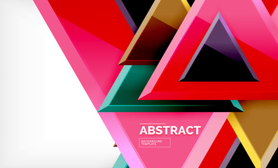 Triangular low poly background design, multicolored triangles