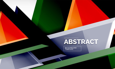 Flying triangles compostion geometric background