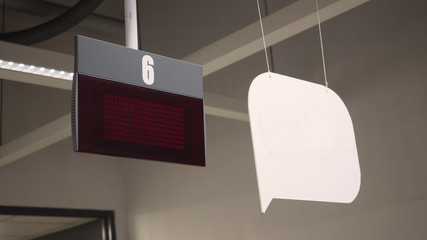 Digital sign for queue counter. (Display Board system in LED light.) and no word white papaer board.