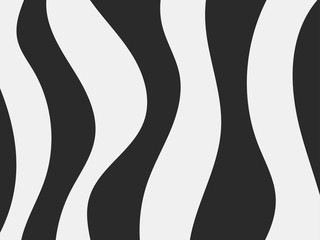 Zebra pattern. Black stripes on a white background. The skin of the animal. Vector illustration