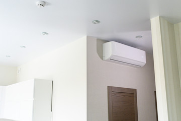 cool air conditioner system on white wall room