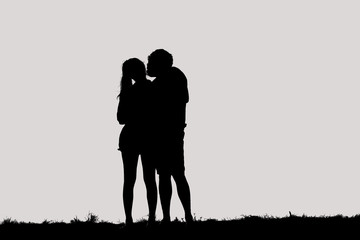 Silhouette young couple