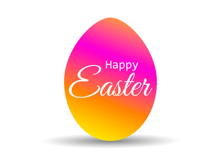 Happy Easter. Easter egg with colorful gradient on a white background with a shadow. Vector illustration