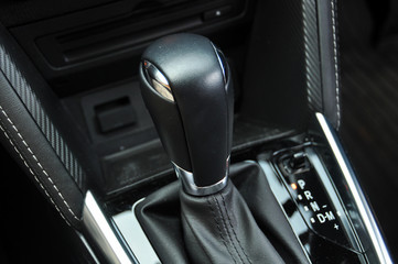 Fototapeta na wymiar automatic gear lever and gear shift
