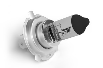 Halogen car light bulb isolated on white background