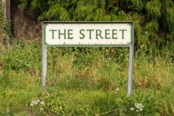 Sign: The Street, seen in Lower Halstow, Kent, England, UK