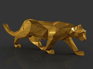 3d Colden Geometric Triangle Leopard