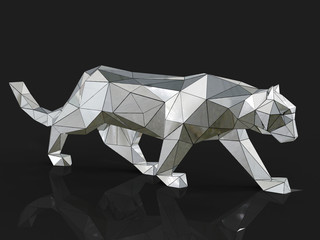 3d Mirrored Geometric Leopard © Полина Полонская