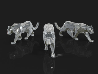 3d Mirrored Geometric Leopards © Полина Полонская