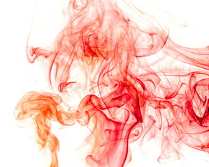Fototapeta premium Red smoke on white background