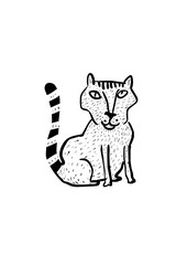 Cartoon illustration of funny cat