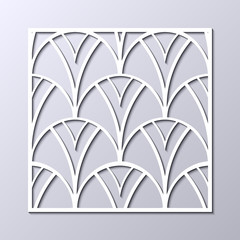 Retro art deco vintage pattern. Geometric ornamental white vintage texture on grey background.