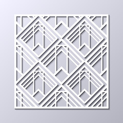 Retro art deco vintage pattern. Geometric ornamental white vintage texture on grey background.