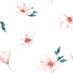 Fototapeta na wymiar Floral seamless pattern. Spring print. Sketch background. Vector illustration
