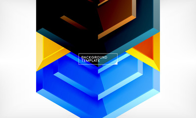 Shiny glossy arrows background, clean modern geometric design, futuristic composition