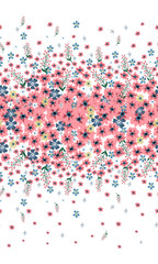 Seamless floral pattern with cute small ditsy flowers. Vector illustration. 