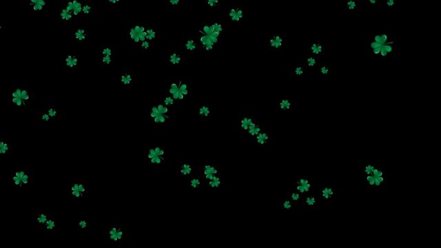 Clover falling leaves overlay loop alpha channel