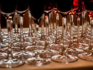Glasses with sparkling wines:  red