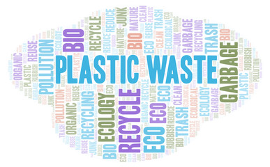 Obraz premium Plastic Waste word cloud.