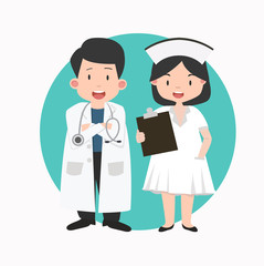 Nurse and doctor Vector illustration