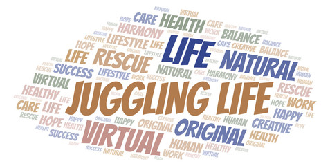 Juggling Life word cloud.