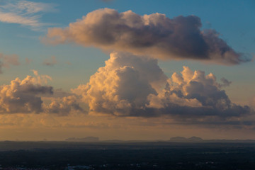 Beautiful clouds at sunset time.