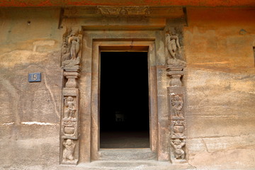 Fototapeta na wymiar Ajanta caves, India. The Ajanta Caves in Maharashtra state are Buddhist caves monuments