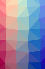 Illustration of abstract Blue, Red, Yellow And Purple vertical low poly background. Beautiful polygon design pattern.