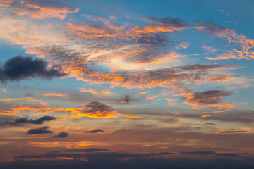 Beautiful clouds at sunset time.