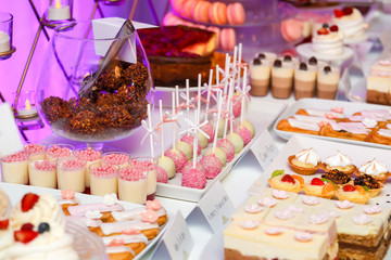 candy bar with delicious sweets