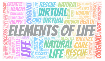 Elements Of Life word cloud.