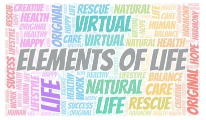 Fototapeta premium Elements Of Life word cloud.