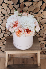 Beautiful spring bouquet with tender flowers