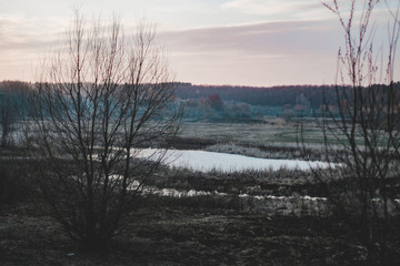 sunrise over lake