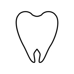 tooth vector icon isolated on white background