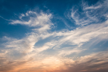 Naklejka na ściany i meble Beautiful clouds at sunset time.