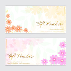 Gift certificate, voucher, gift card or cash coupon template in vector format