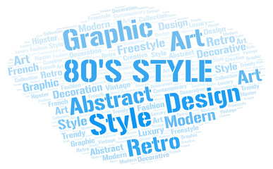 Obraz premium 80's Style word cloud.