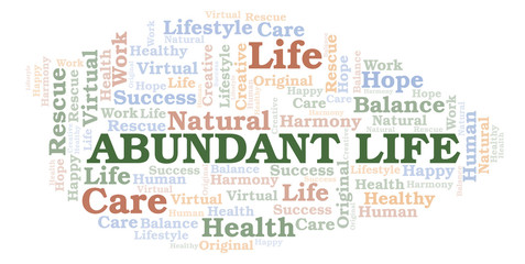 Abundant Life word cloud.
